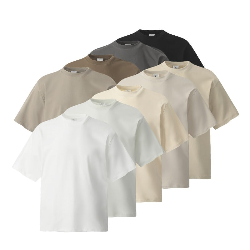 Men's t-shirts: american streetwear retro unisex versatile premium cool-touch solid color design, slightly relaxed fit short sleeve tee