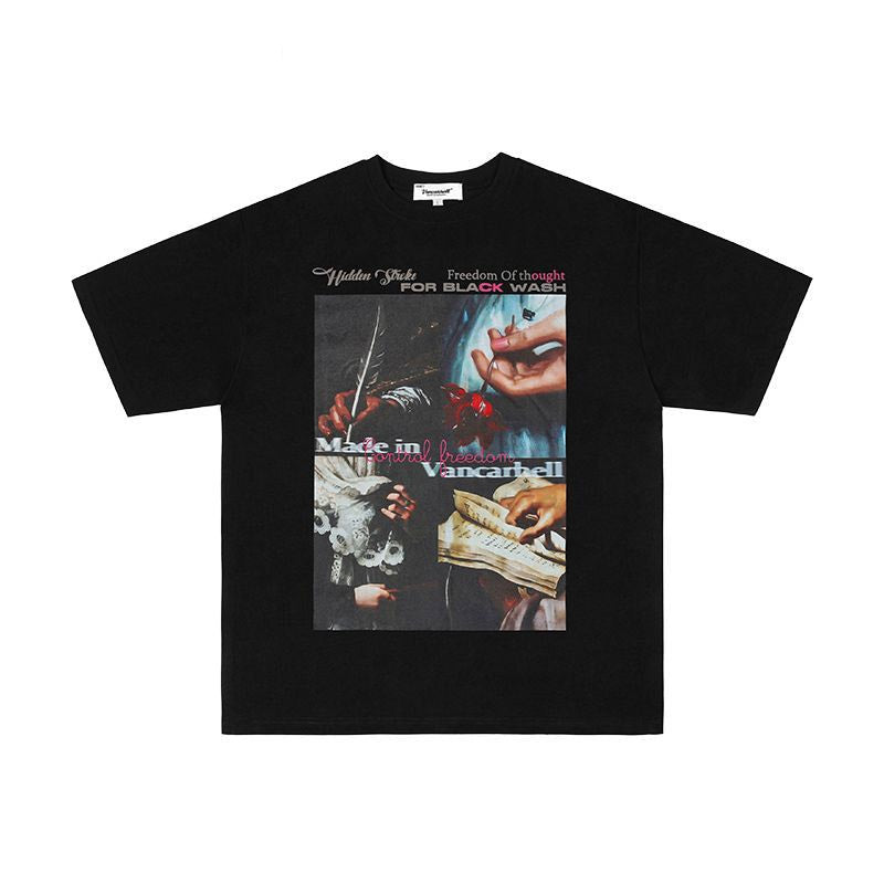 Men T Shirts Loose Couple Casual Short Sleeves