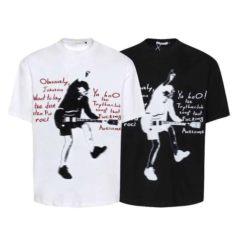 Men's t-shirts: american street style, unisex, high-end, summer abstract humor graphic design, men's relaxed fit short sleeve tee