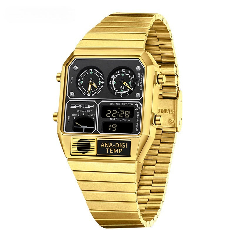 Men's watches square steel band luminous watch