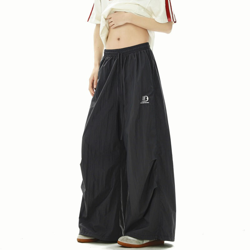 Women casual pants women's summer thin loose quick-drying wide-leg pants