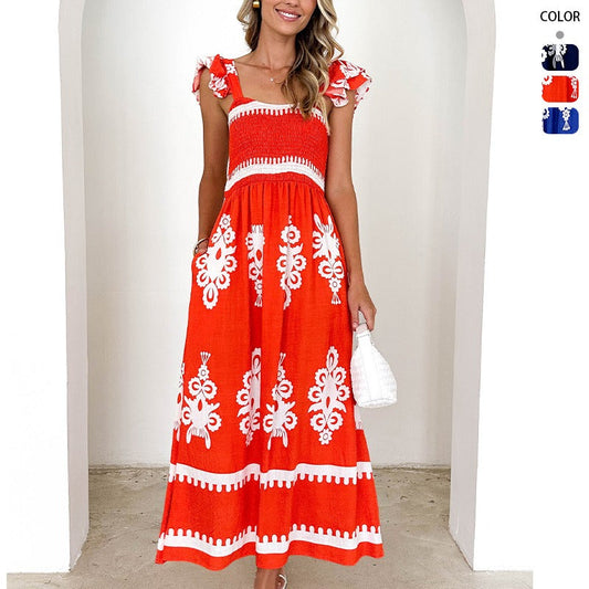 Women's dress: hot-selling european and american style beach dress for women on amazon - vacation-ready printed bandeau dress