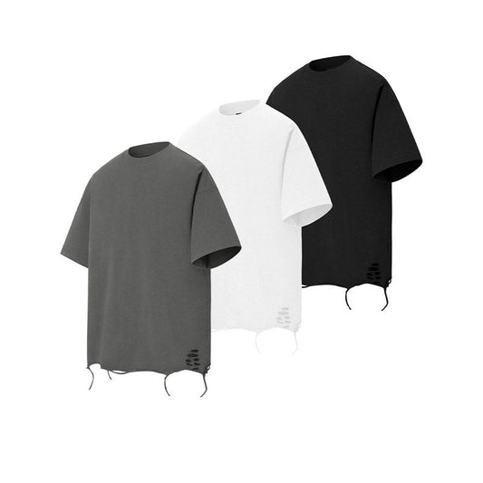Mens T Shirts Ripped Loose Short Sleeves Summer