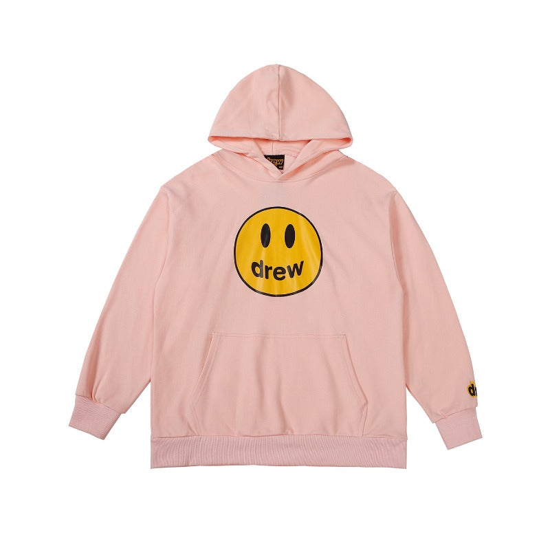 Drew house hoodie - autumn/winter d@ew classic smiley face letter print hooded sweatshirt (available in fleece and terry loop)