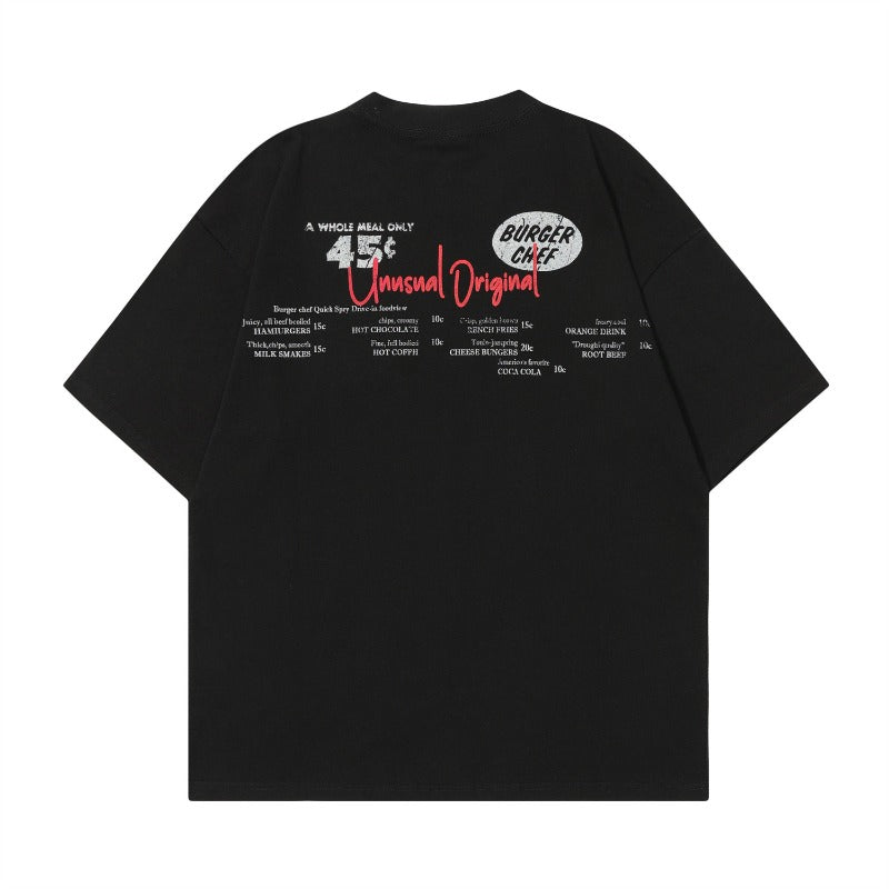 Men t shirts t man kun springfashion trendy nostalgic realistic food pattern loose round neck short-sleeved t-shirt