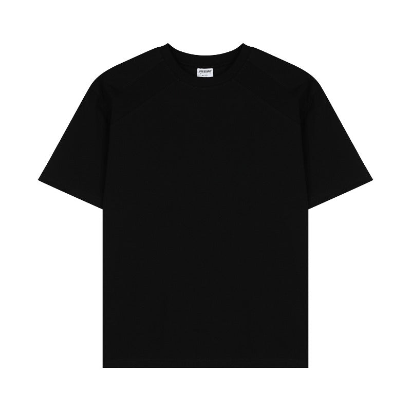 Men's t-shirts: american retro couple street style solid color base layer tee - versatile design, men's loose fit crew neck short sleeve t-shirt
