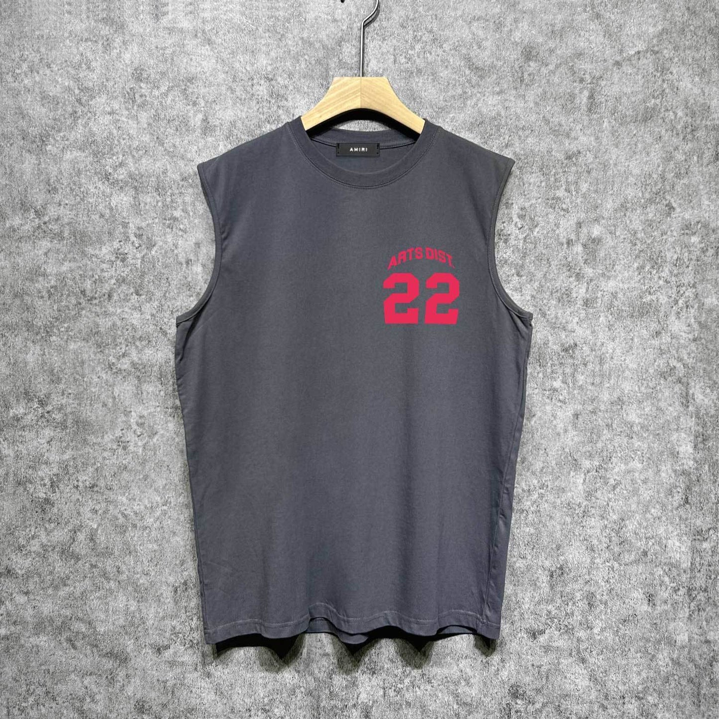 Amiri tank top with red lettered angled print