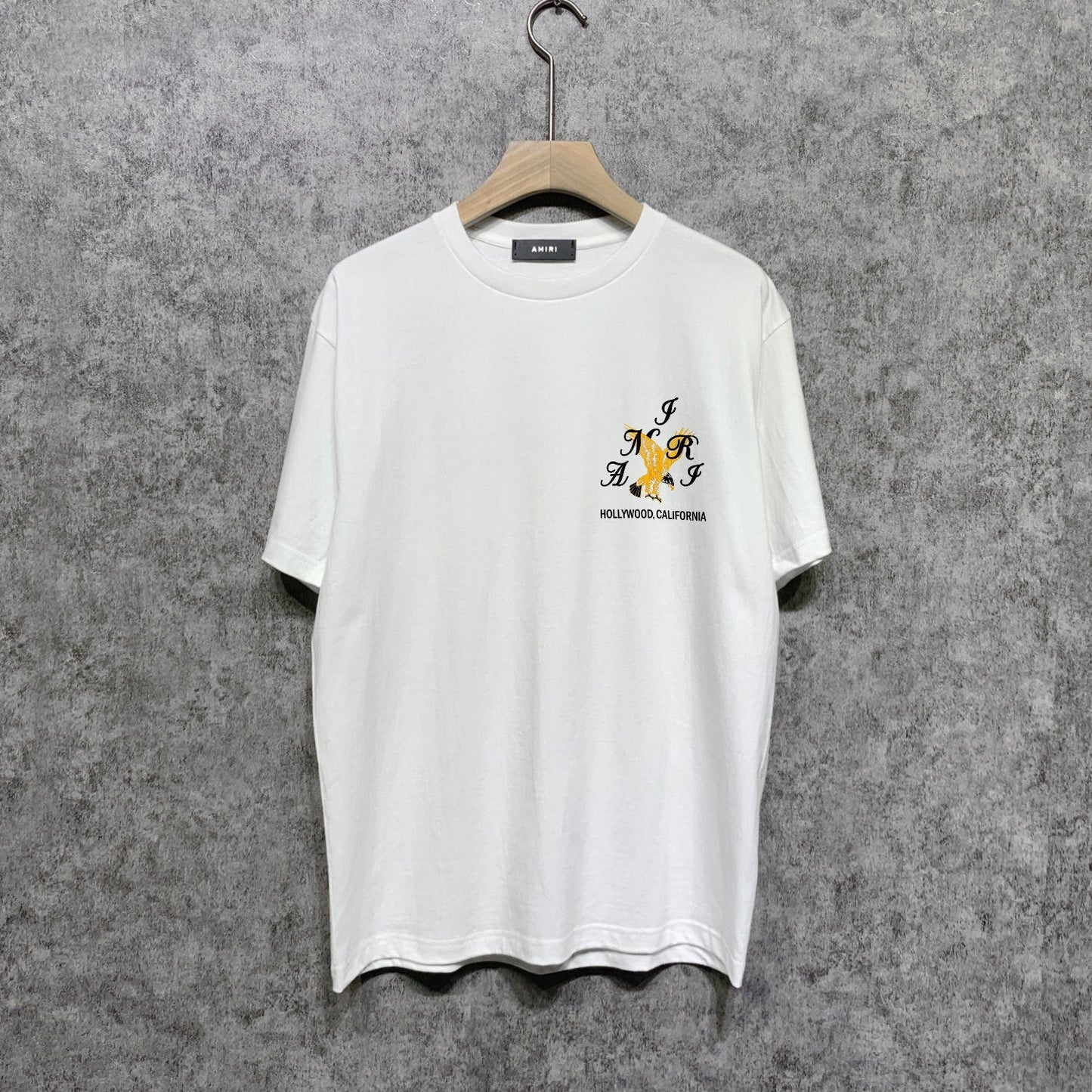 Amiri t shirts hollywood eagle printing short sleeve