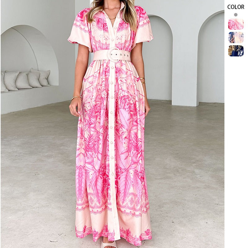 Women dress year cross-border independent station exportfashion stand collar ruffles tops high waist stereo skirt skirt suit women
