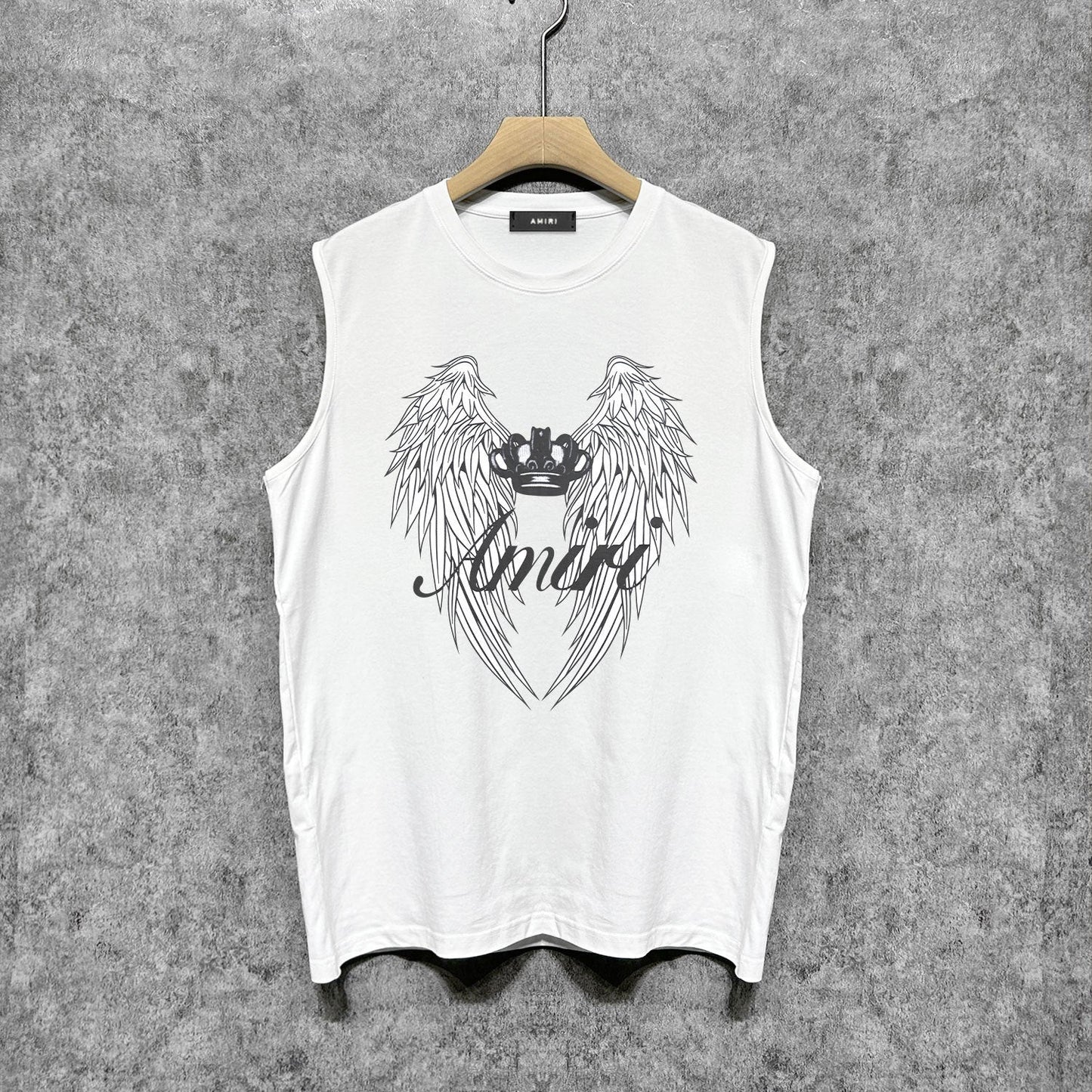 Amiri tank top wing crown printing