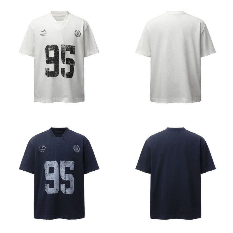 Men's t-shirts: american retro heavyweight double yarn letter print basketball jersey design, men's high street oversized short sleeve tee