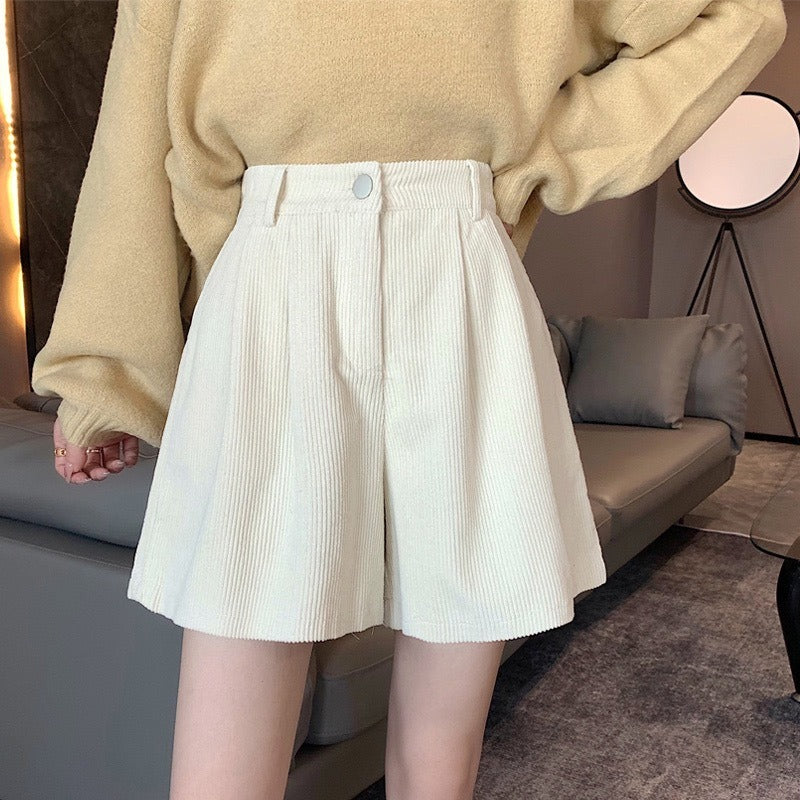 Women casual pant corduroy high waist