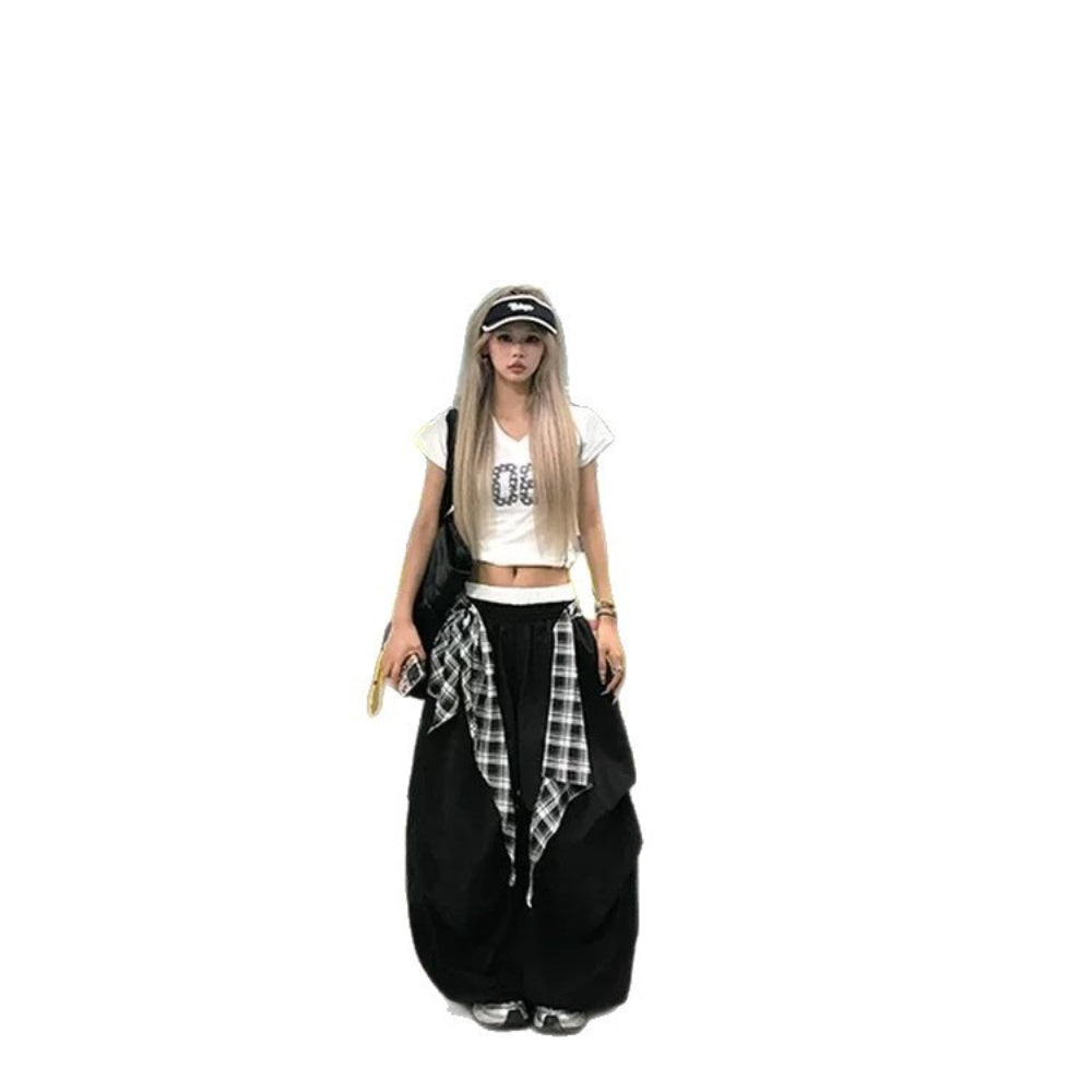 Women casual pants hip hop wide leg pants loose casual wide leg scimitar pants