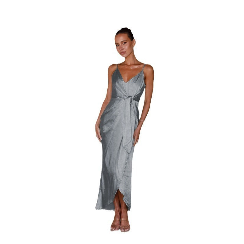 Women's dress - spring/summer export - european & american style - amazon fashion - solid color camisole - french high-end dress for women