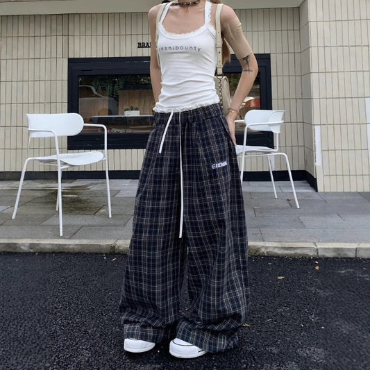 Women casual pant plaidsummerloose