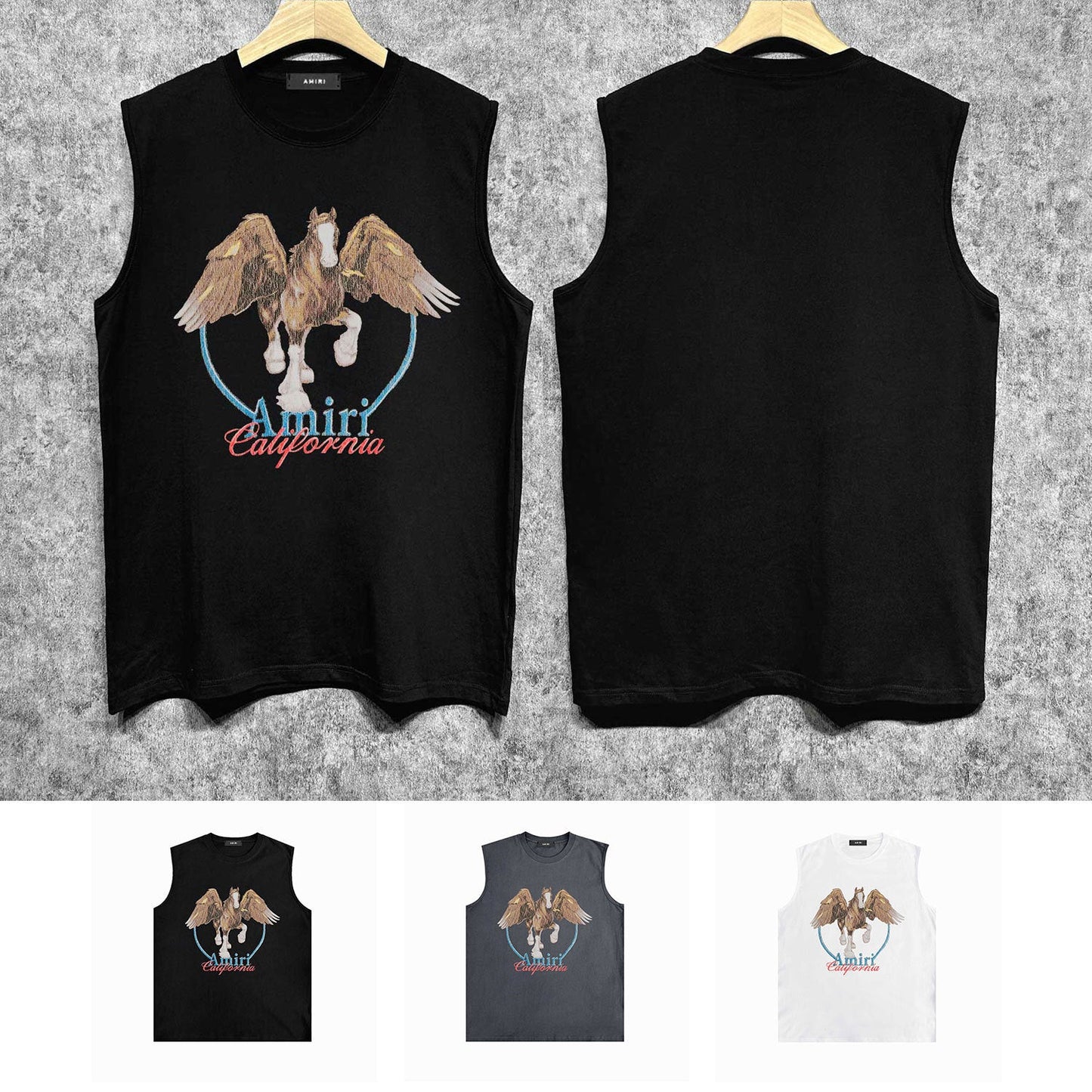 Amiri tank top oil painting pegasus printing