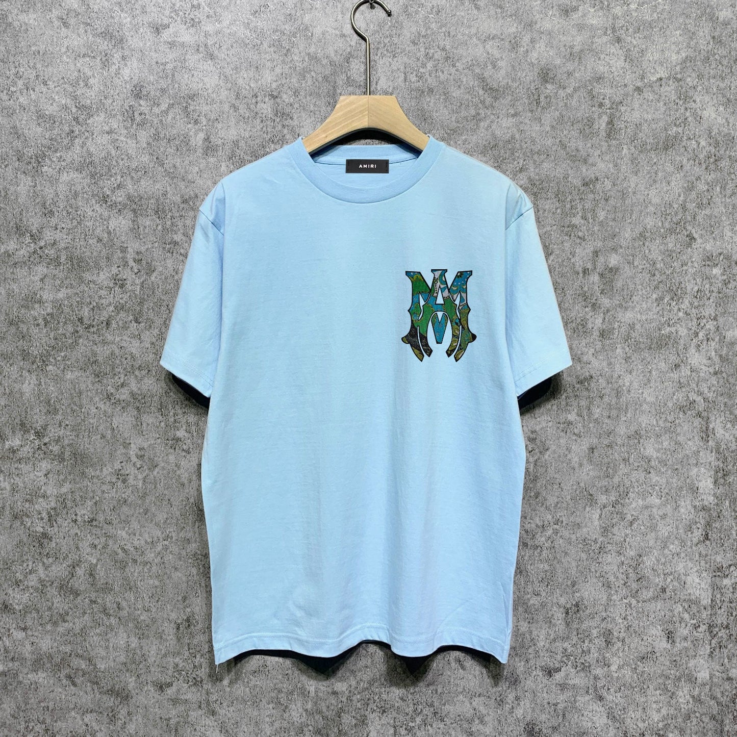 Amiri t shirts camouflage letterprinting short sleeves