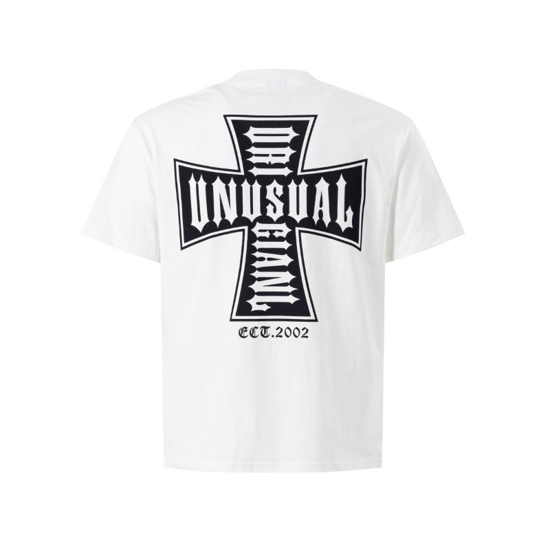 Men's t-shirts: american streetwear summer trendy retro cross design premium slim-fit short sleeve tee