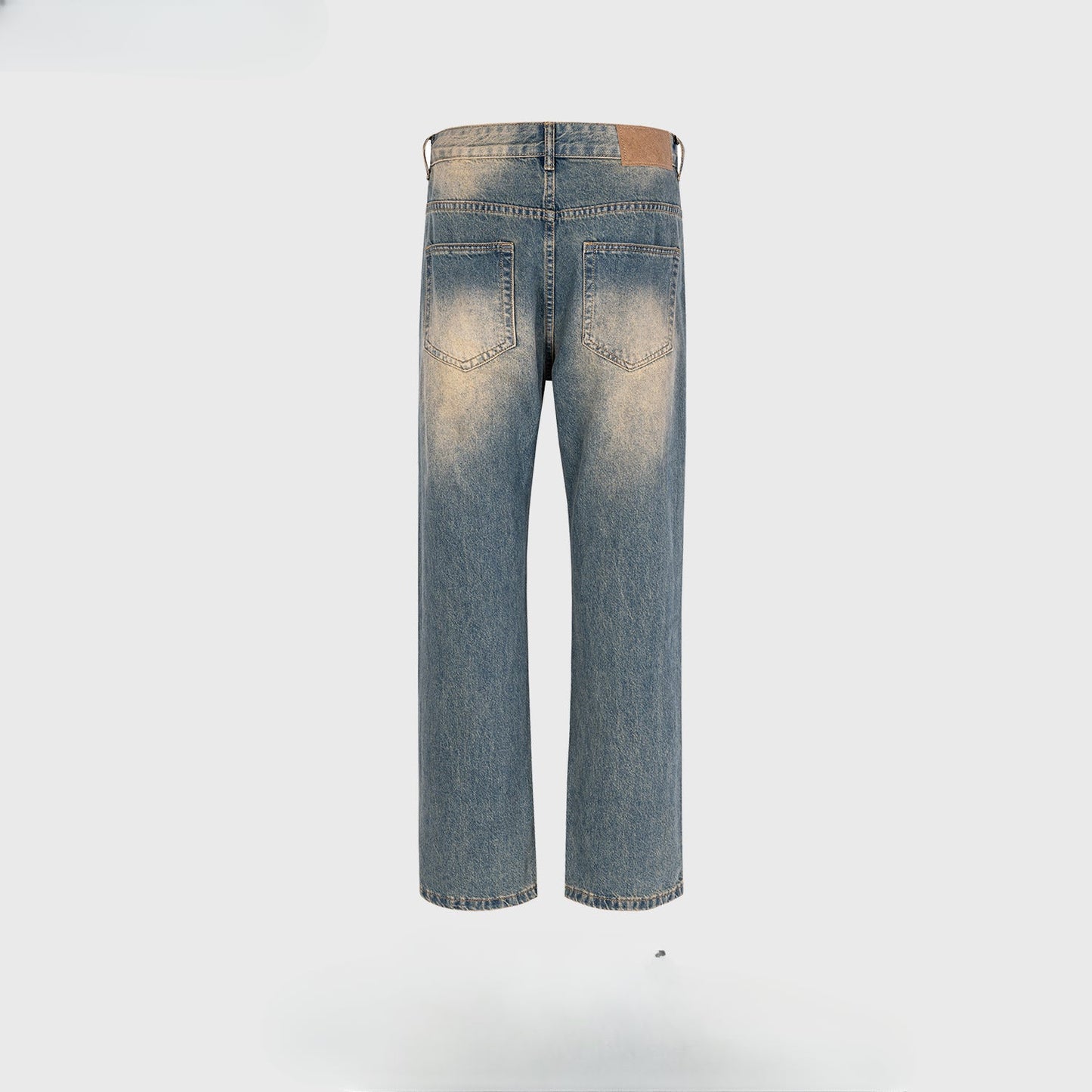 MIJKO Men Vintage Pants MIJKO High Street Washing Water Old Ripped Trousers Ripped Jeans