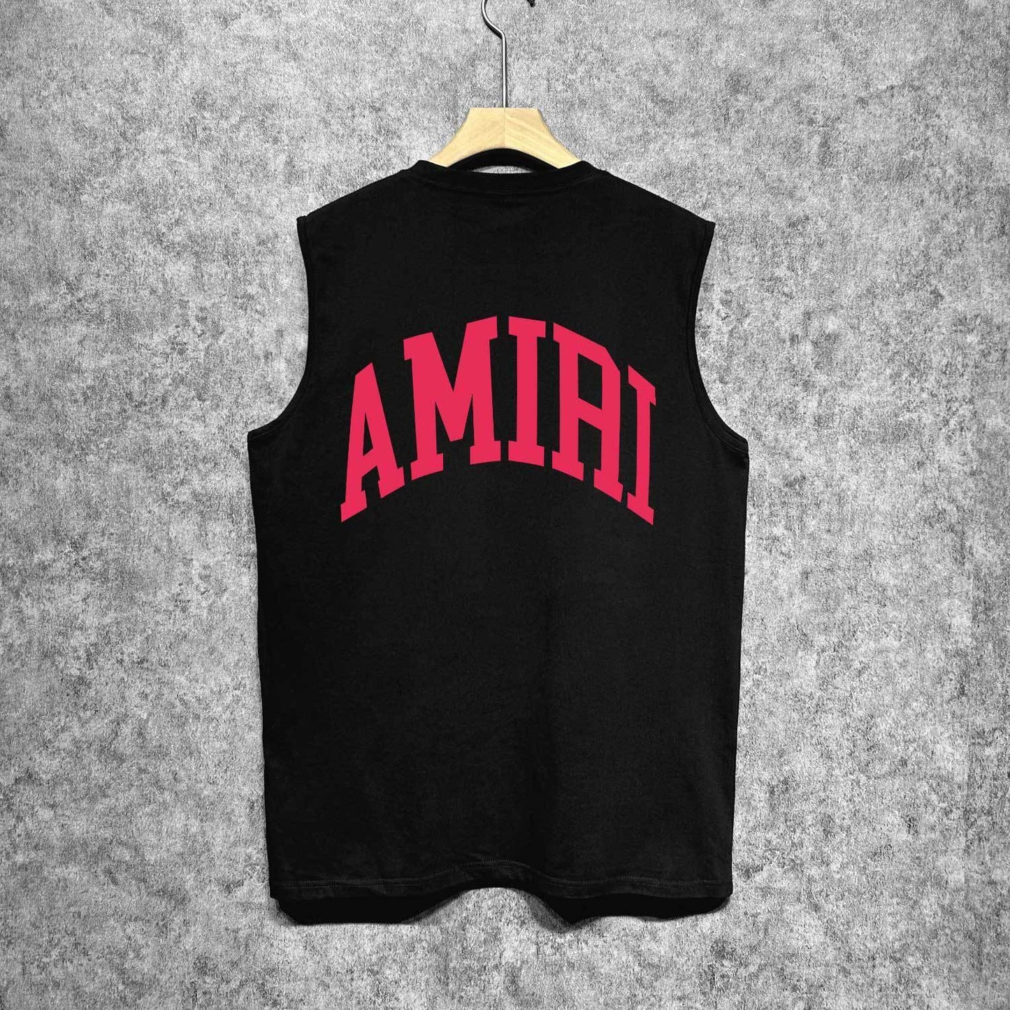 Amiri tank top with red lettered angled print