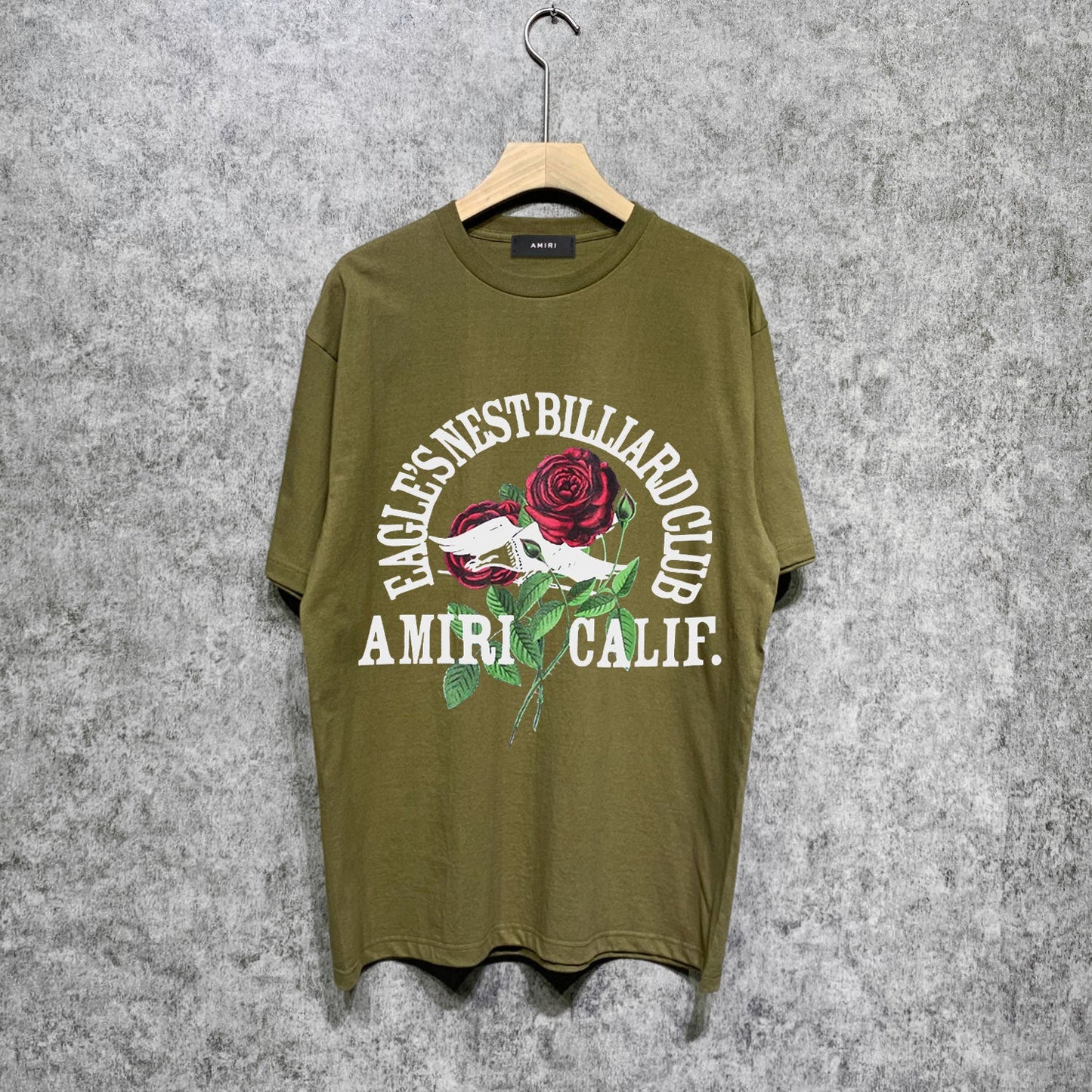 Amiri t shirts rose printing short sleeve