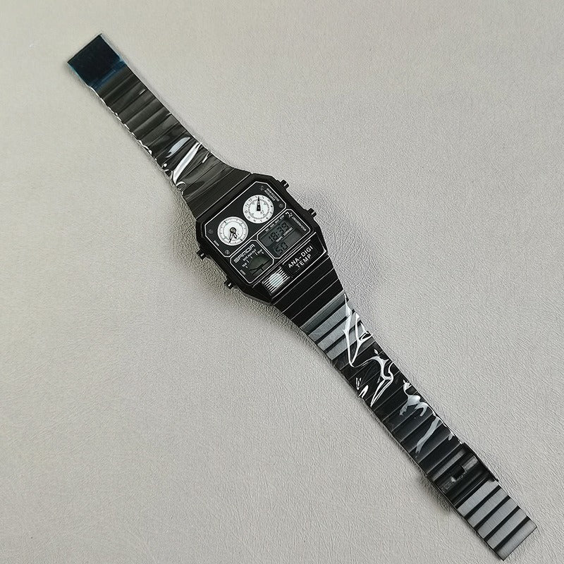 Men's watches square steel band luminous watch