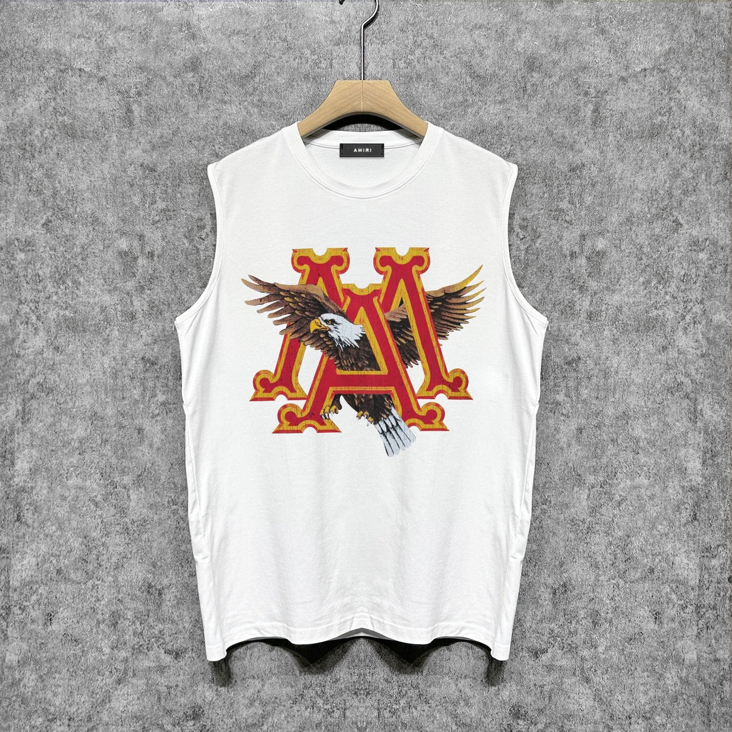 Amiri tank top oil painting flying eagle printing