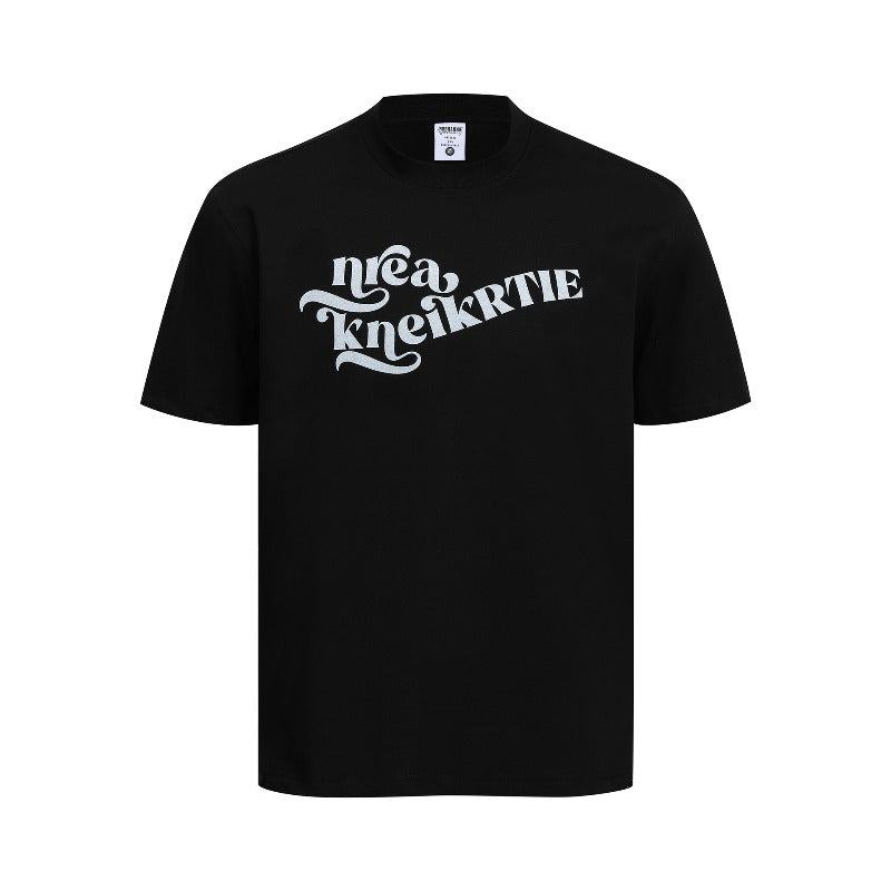 Men's t-shirts: american high street retro couple style streetwear letter print design, men's crew neck slim fit short sleeve t-shirt