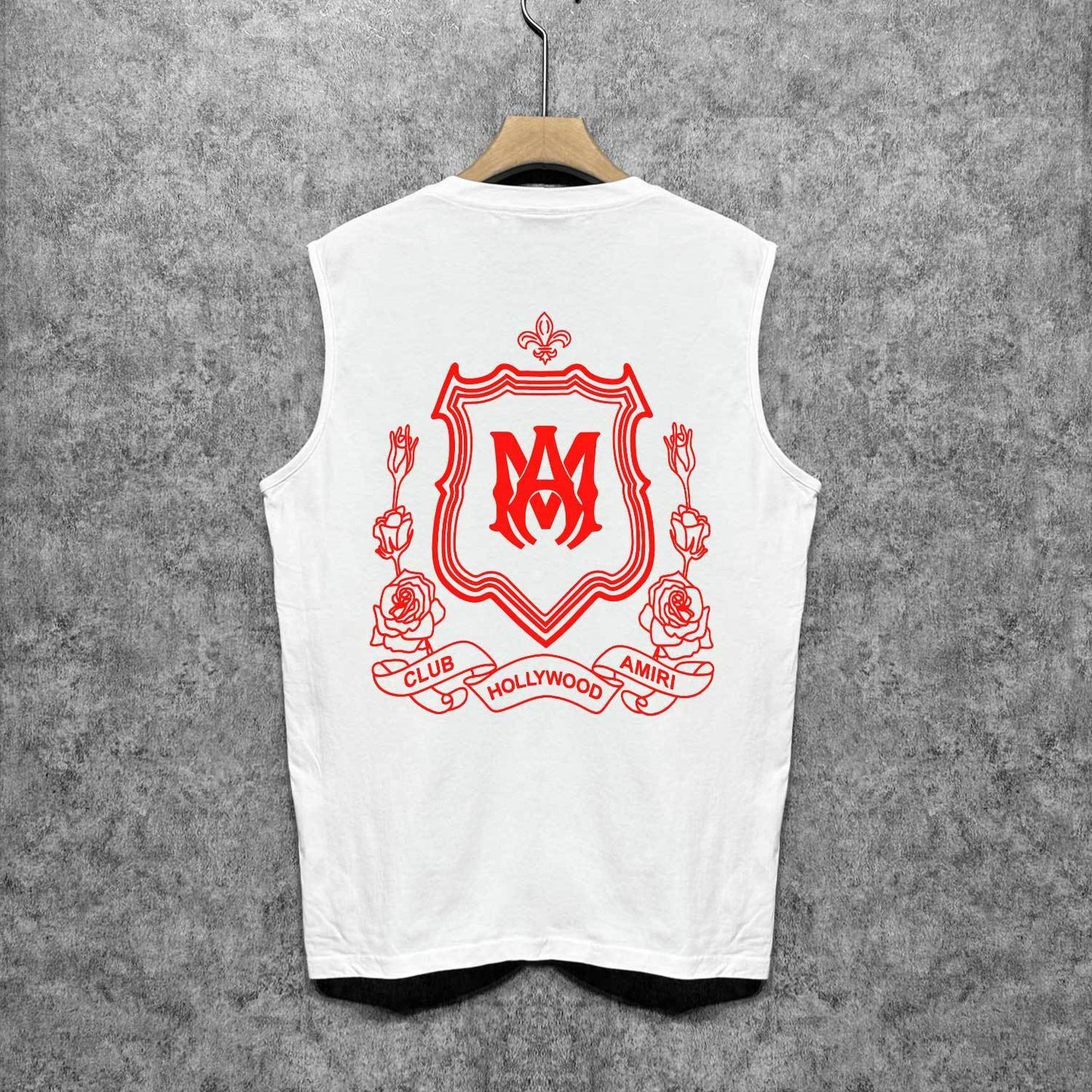 Amiri tank top flower shield printing