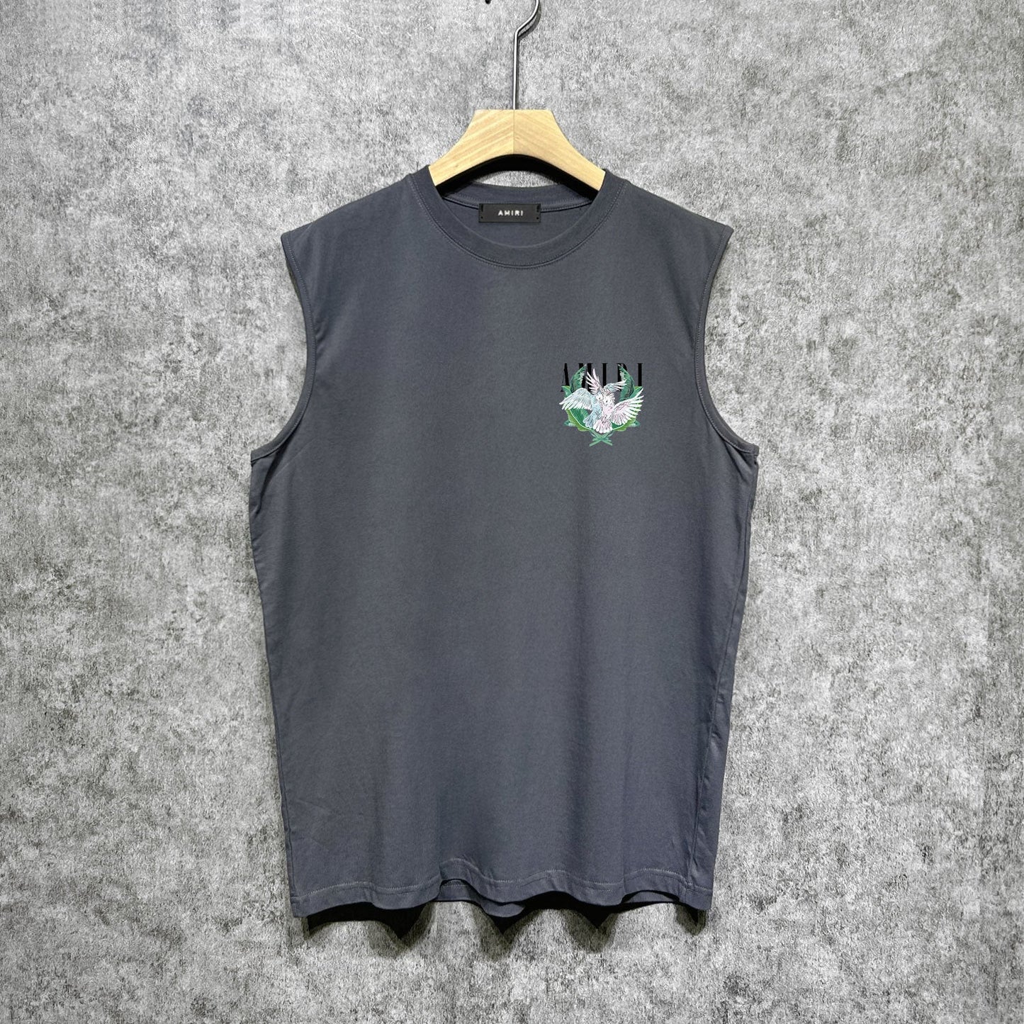 Amiri tank top pink parrot printing
