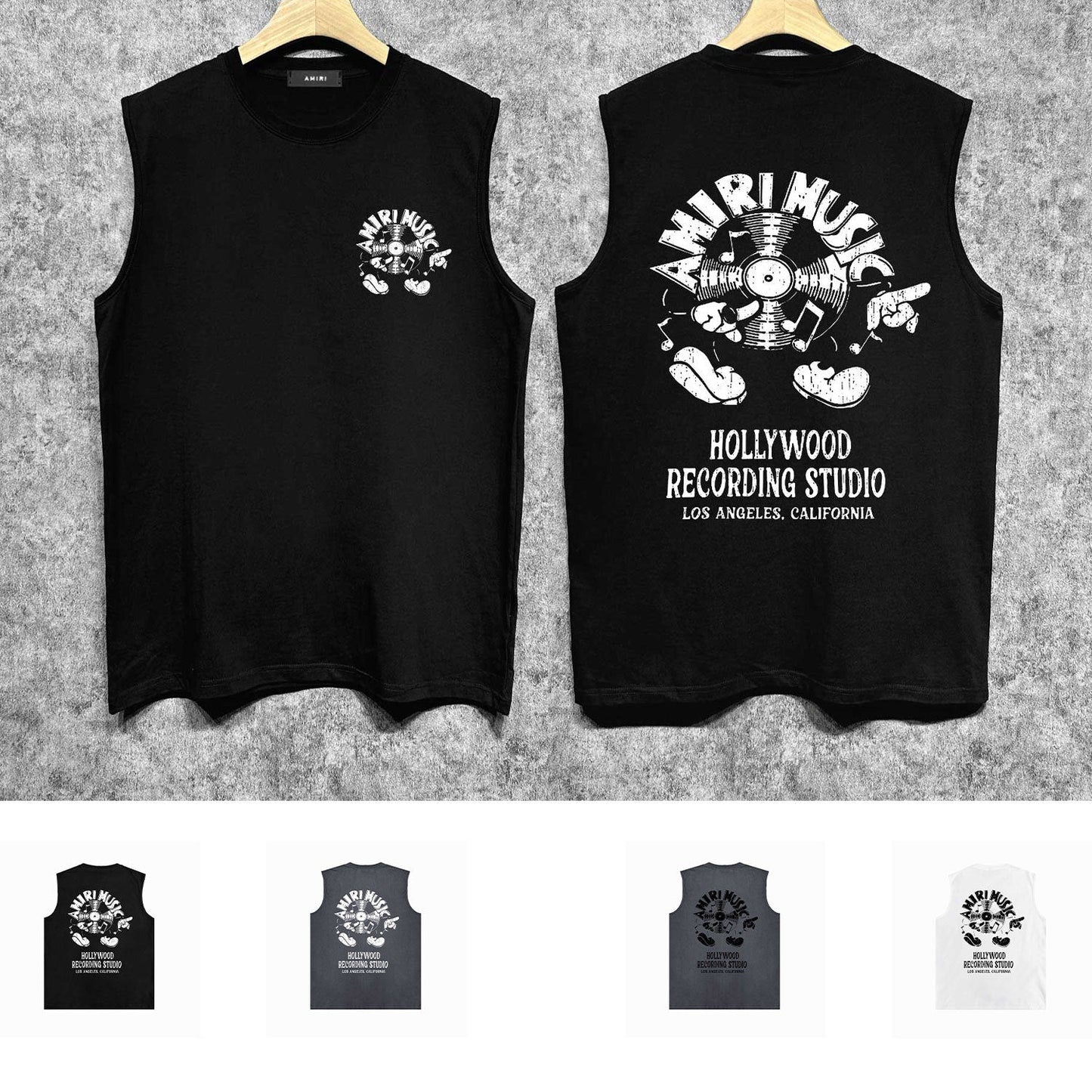 Amiri tank top note fan printing