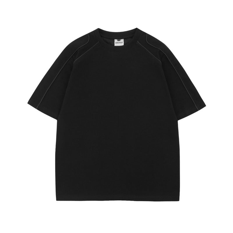 Men t shirts american neutralsummer street trendyclassy sense deconstructed design loose men's mamba cotton fitted short sleeve t-shirt