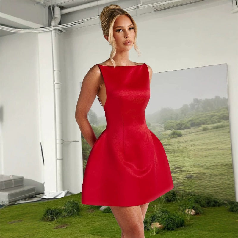 Women's dress - summer high-end pear-shaped bodycon mini dress - sweet & chic date night style - sleeveless, petite-friendly