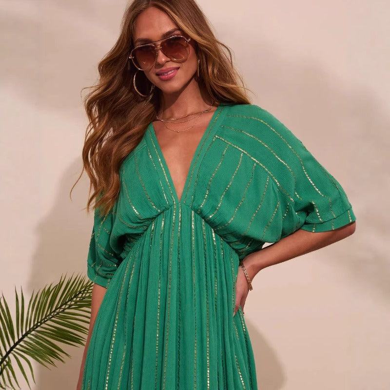 Women's printed beach cover-up dress - perfect for cross-border e-commerce, sun protection, and beach vacations