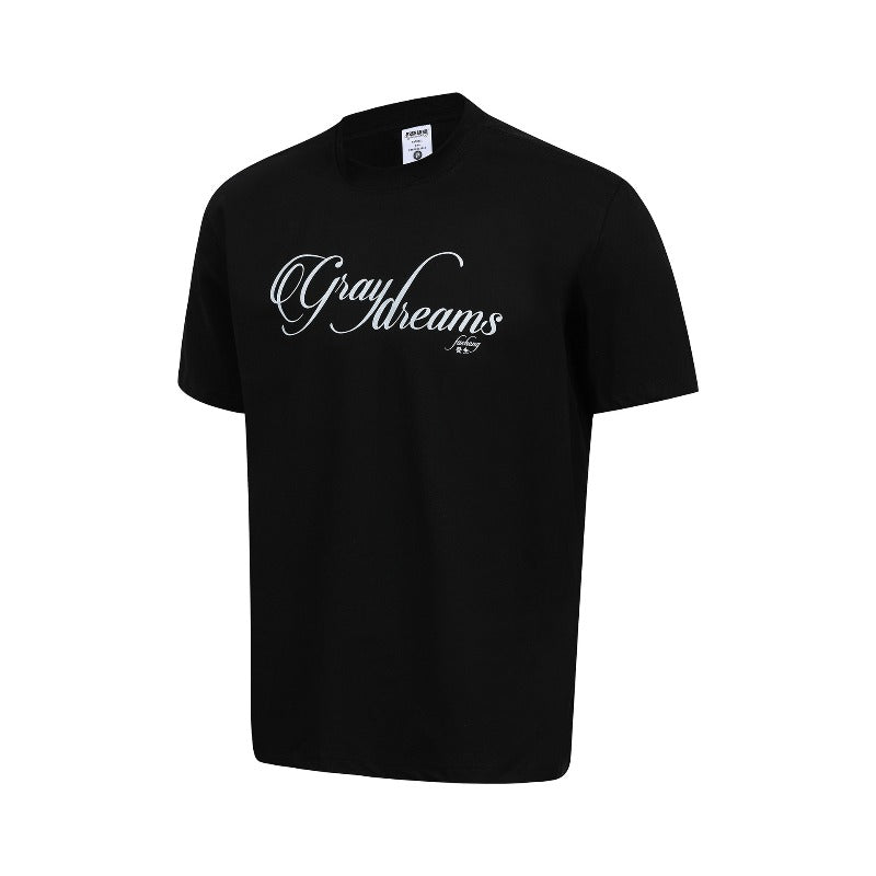 Men's t-shirts: american retro couple style streetwear deconstructed letter print design, men's crew neck slim fit short sleeve t-shirt