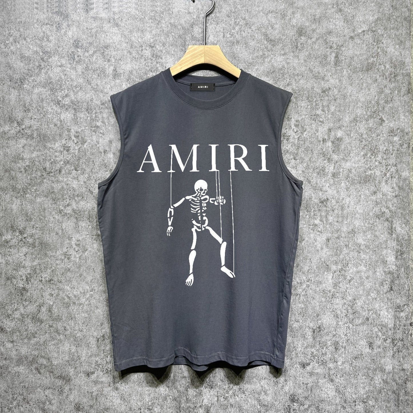 Amiri tank top skull puppet printing