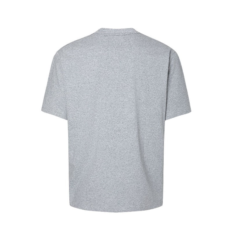 Men's t-shirts: minimalist summer solid color premium slim-collar design with stitching detail, relaxed fit short sleeve tee