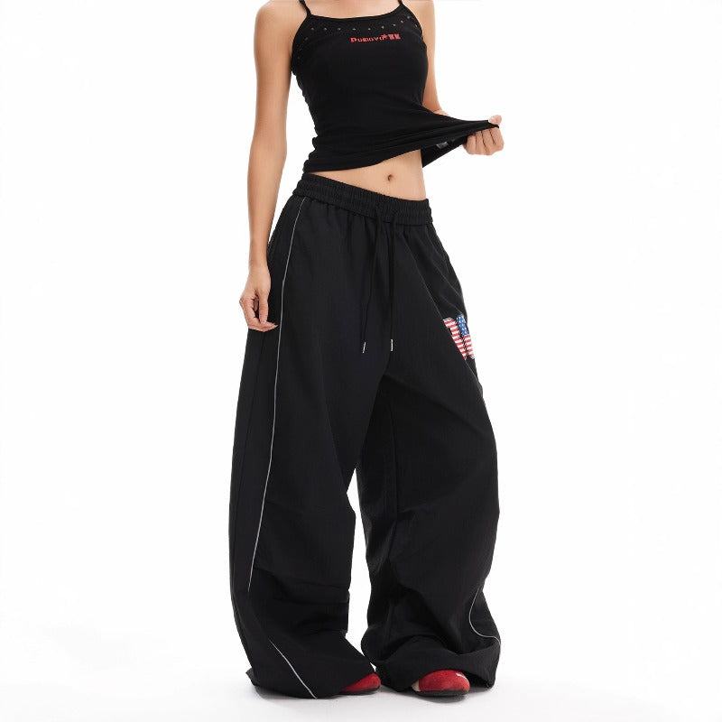 Women casual pant flag digital printingloose