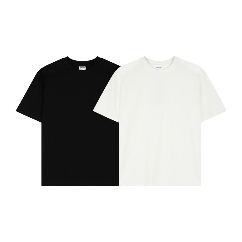 Men's t-shirts: american retro couple street style solid color base layer tee - versatile design, men's loose fit crew neck short sleeve t-shirt