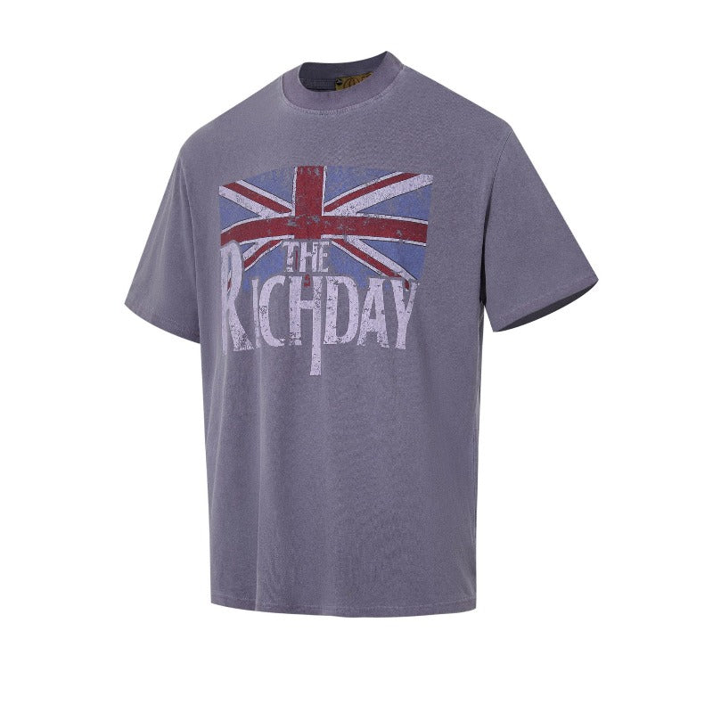 Men's t-shirts: wt american street style, unisex, premium feel, summer washed vintage letter design, men's crew neck, relaxed fit, short sleeve t-shirt