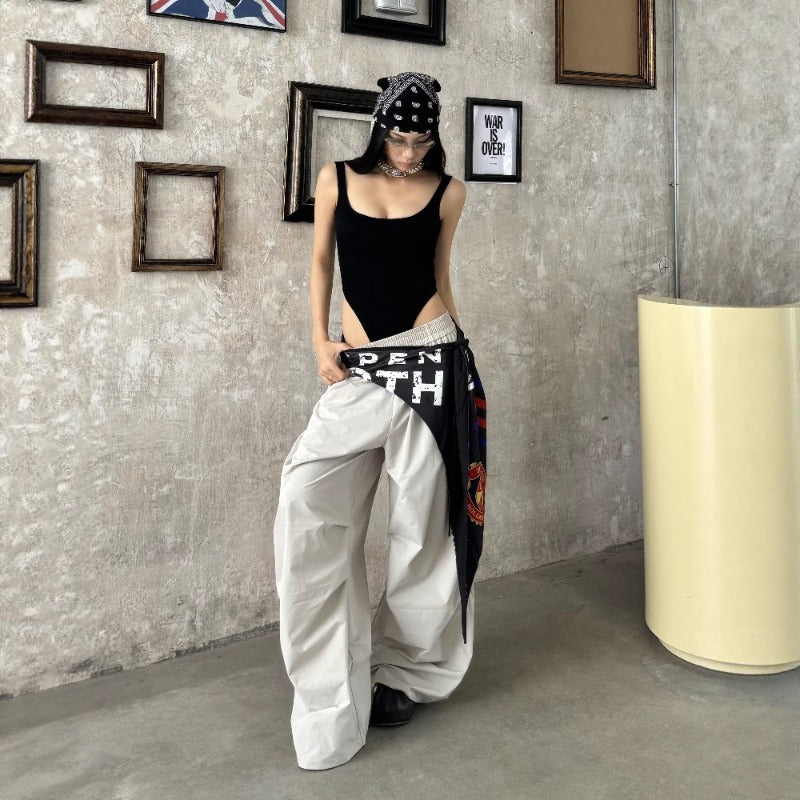 Women casual pants removable fart curtain women loose overalls