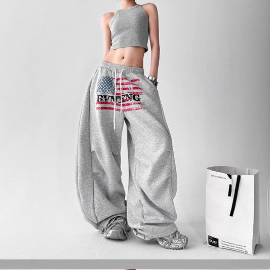 Women casual pants loose women elastic waist wide legs