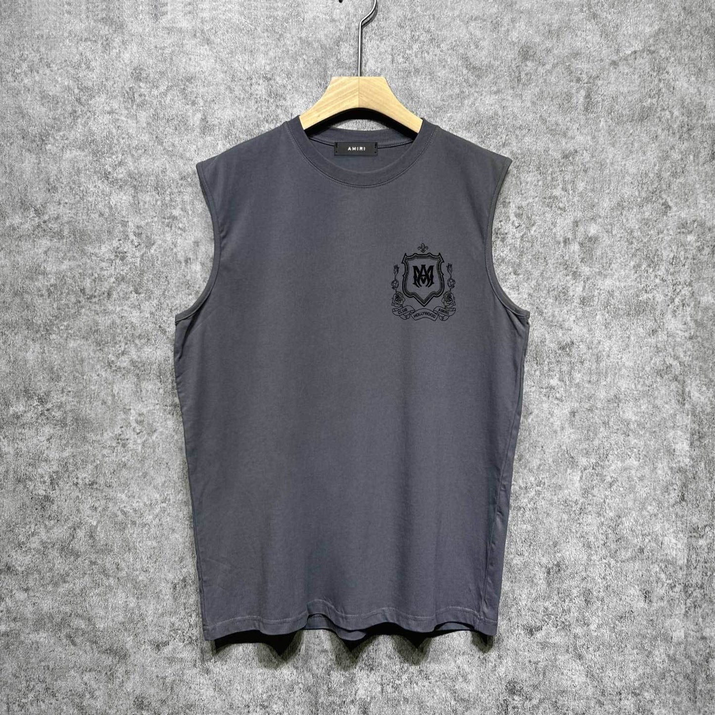 Amiri tank top flower shield printing