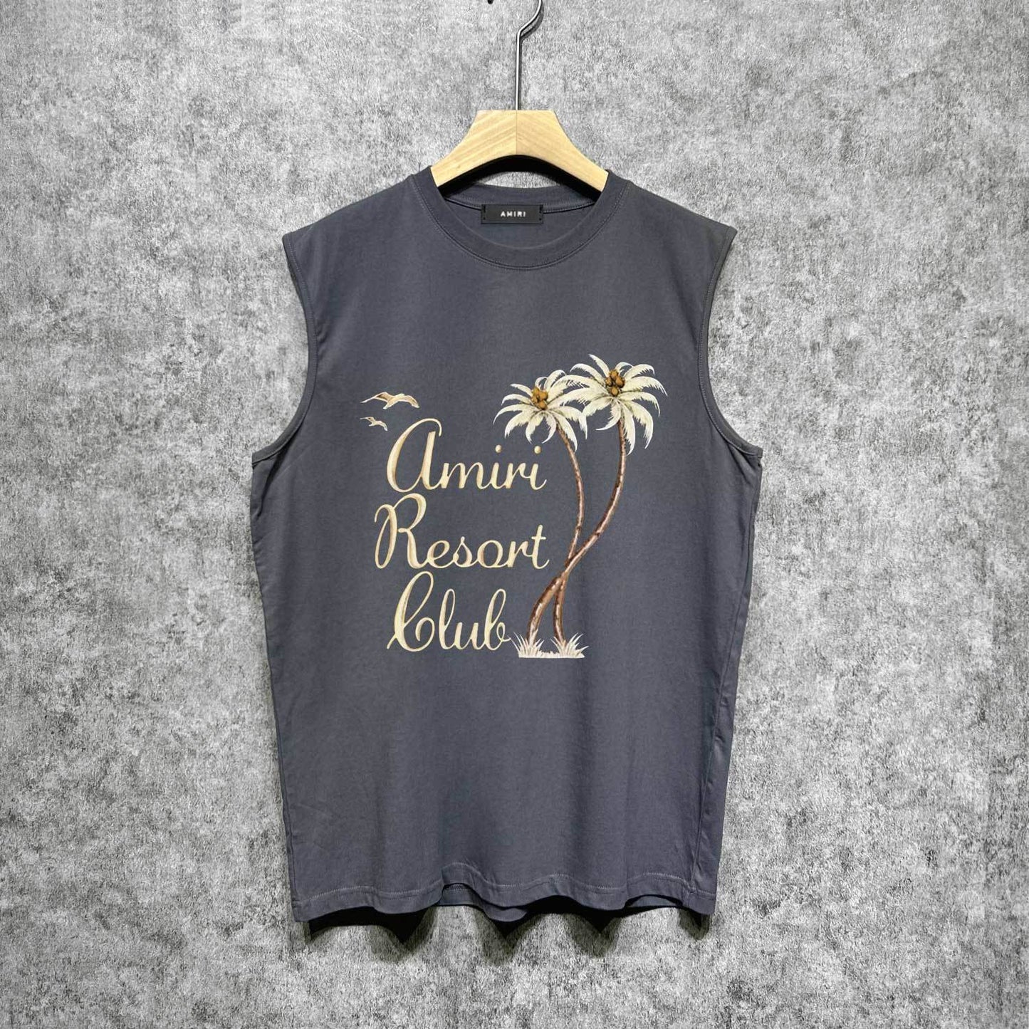Amiri tank top coconut tree bird printing