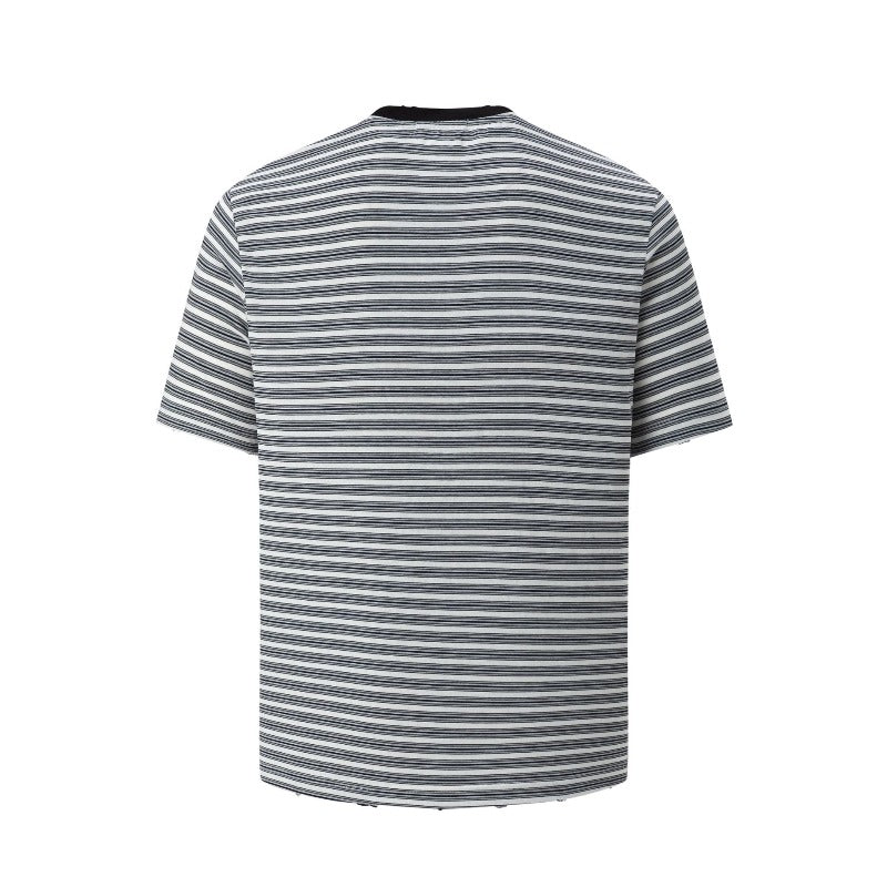 Men's t-shirts: american street style, unisex, premium quality, summer casual, striped design, slim fit, short sleeve tee