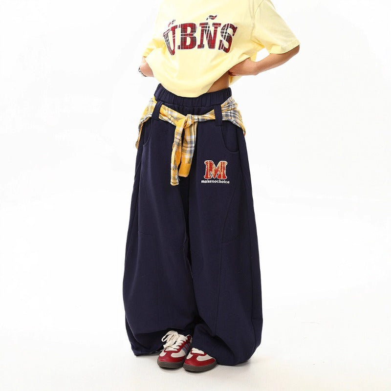 Women casual pants removable fart curtain wide leg women summer