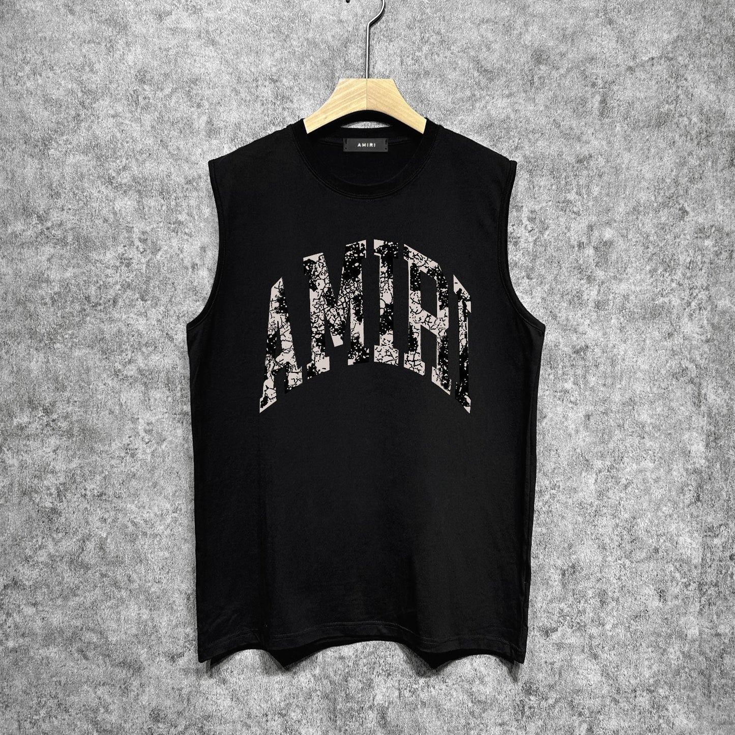 Amiri tank top with cracked letterprinting