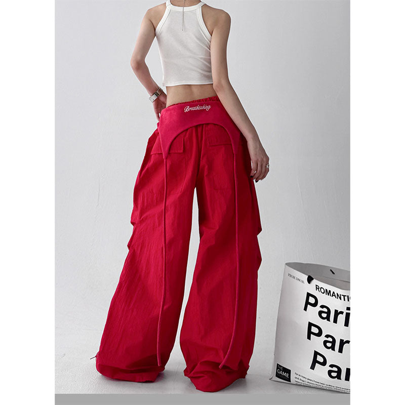 Women casual pants wide leg pants hip hop jazz vintage casual loose scimitar pants