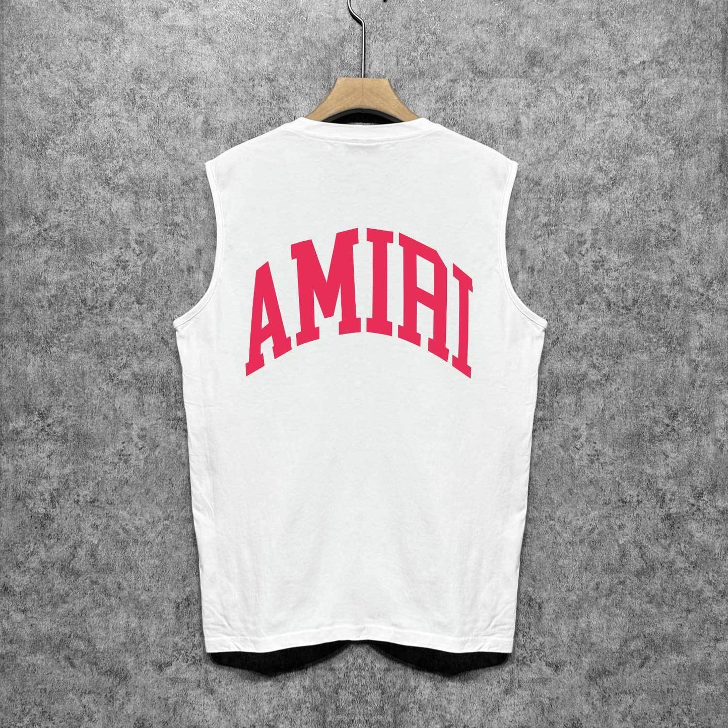 Amiri tank top with red lettered angled print