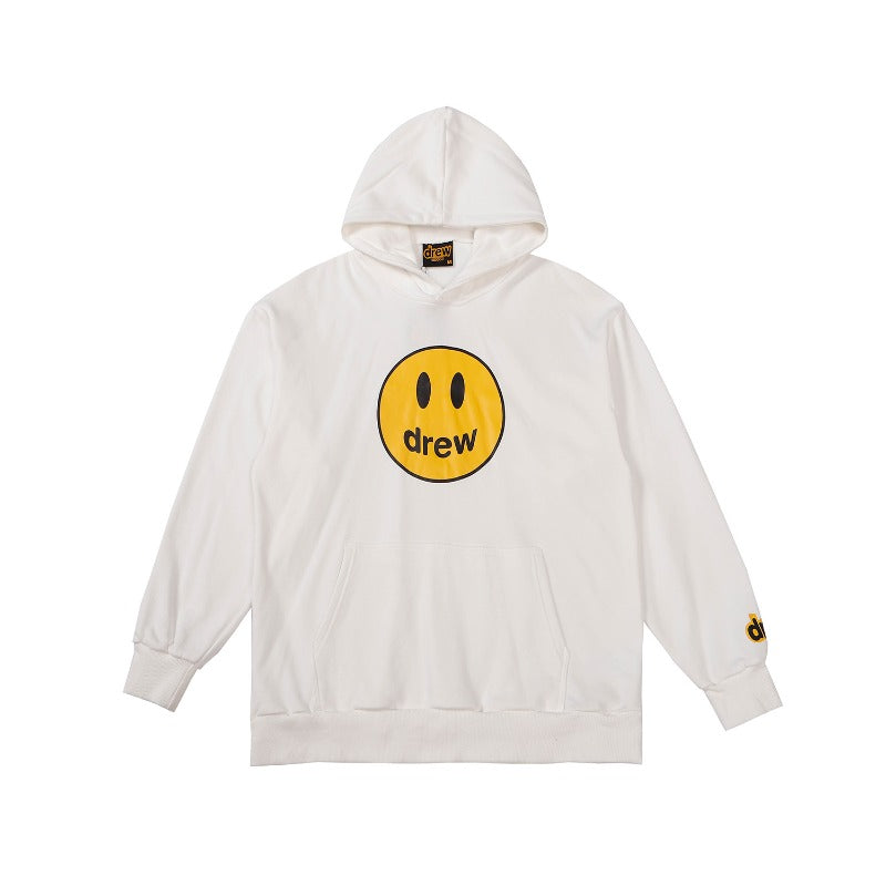 Drew house hoodie - autumn/winter d@ew classic smiley face letter print hooded sweatshirt (available in fleece and terry loop)